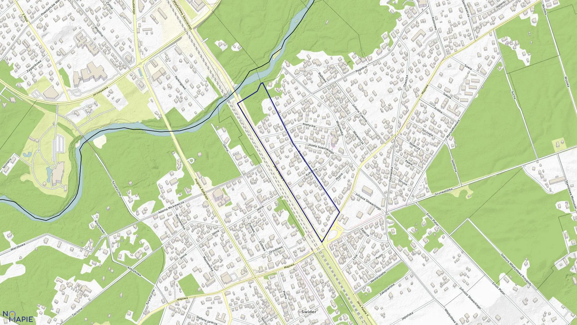 Mapa obrębu 101 w mieście Otwock