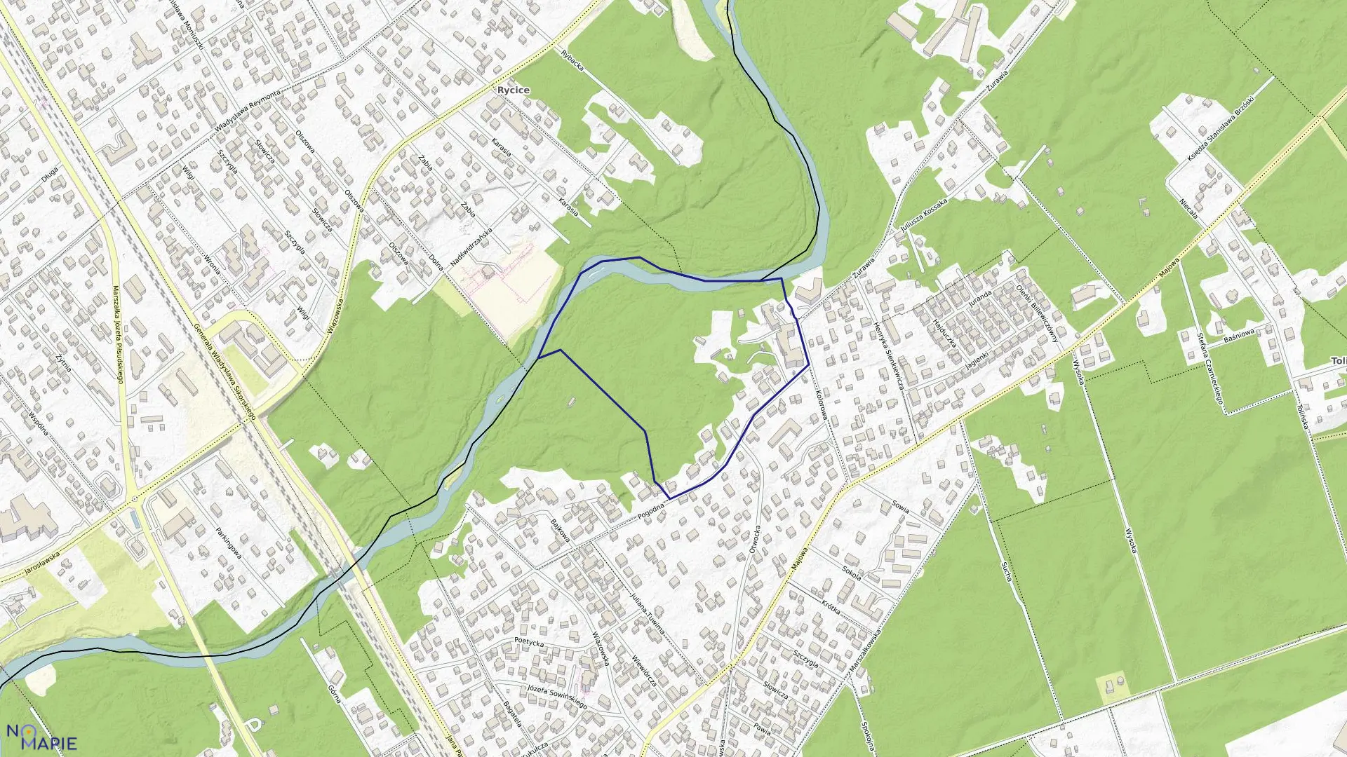 Mapa obrębu 103 w mieście Otwock