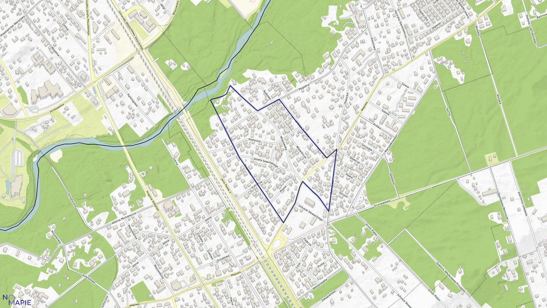 Mapa obrębu 104 w mieście Otwock