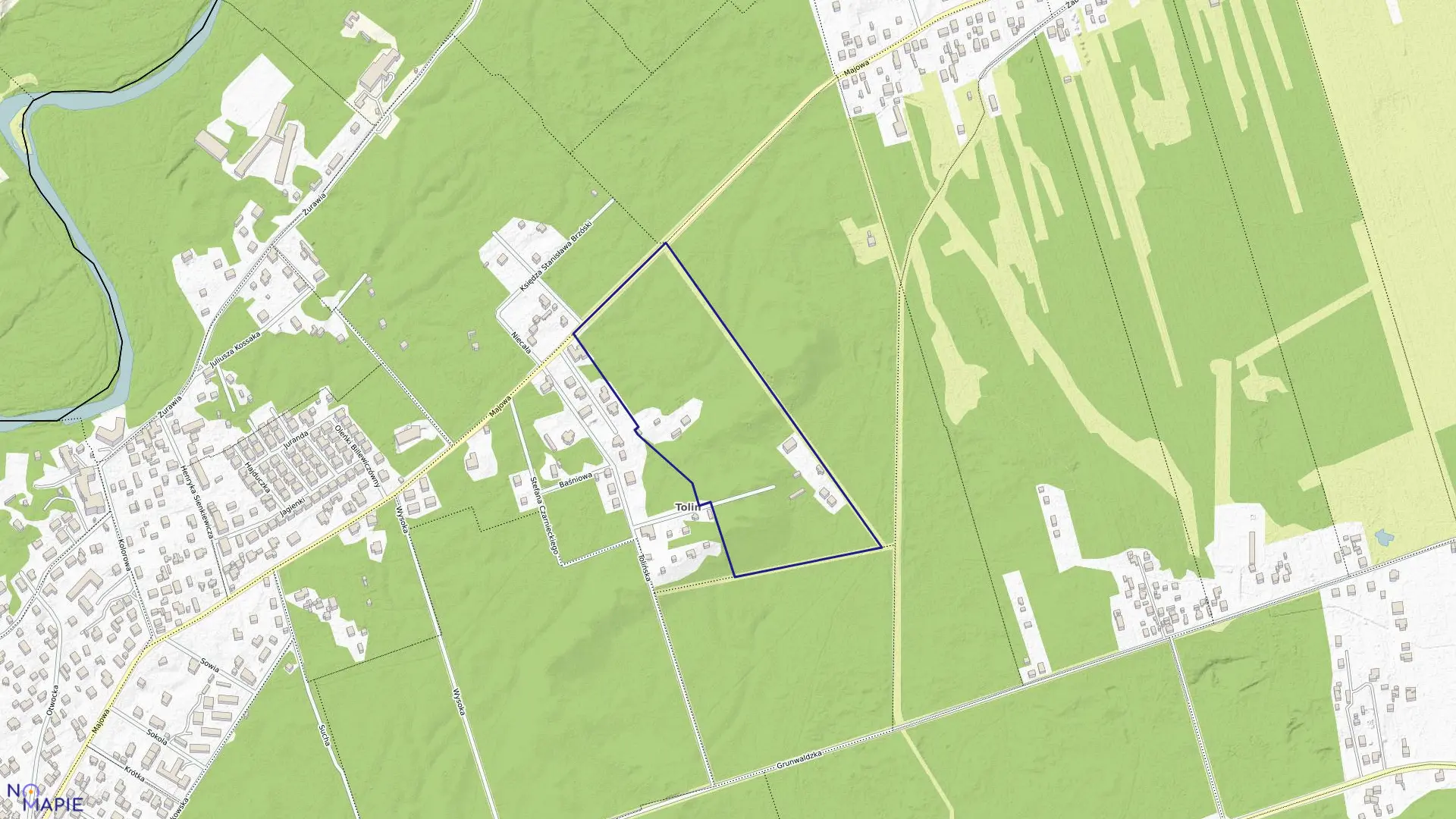 Mapa obrębu 118 w mieście Otwock