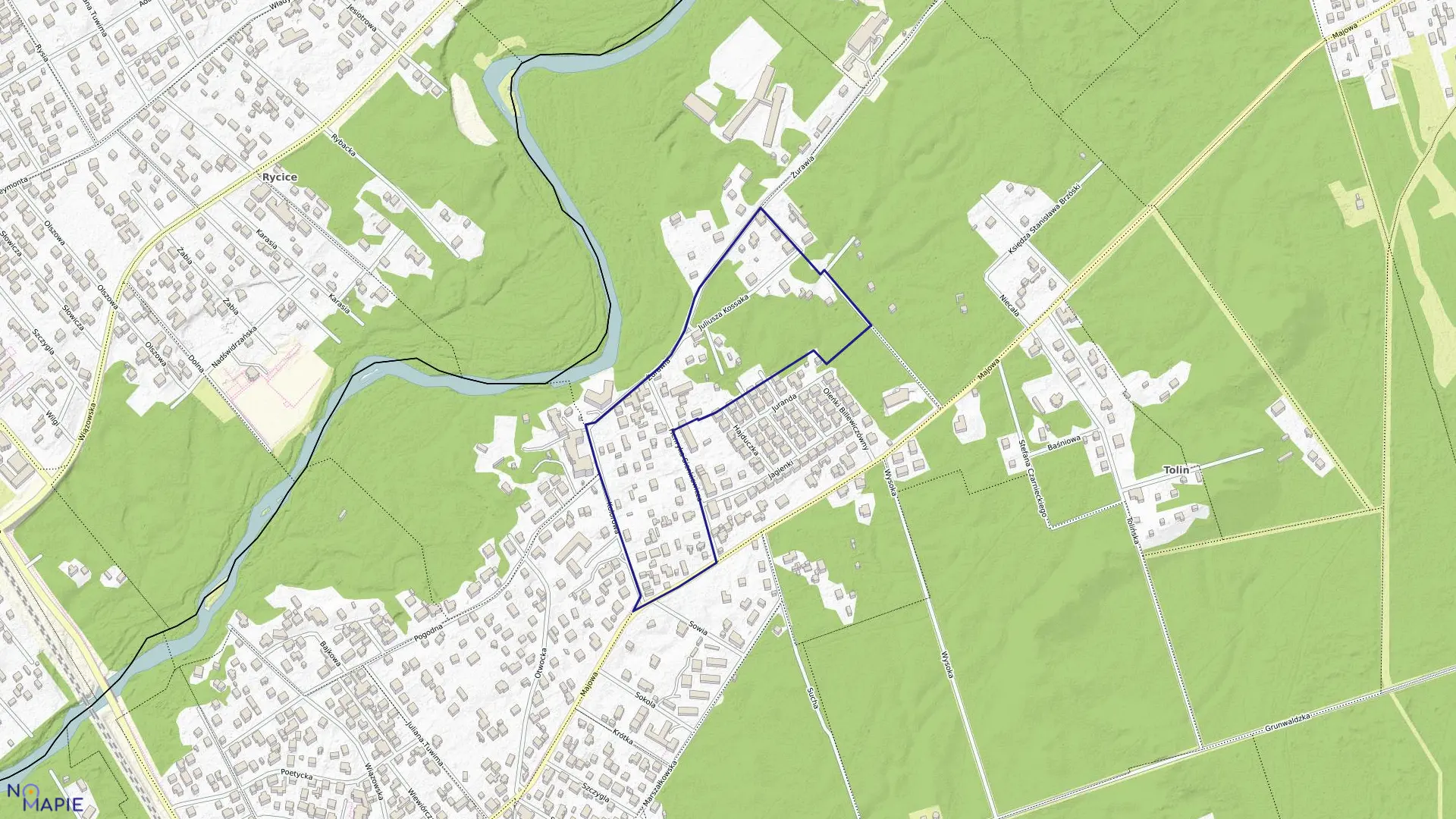 Mapa obrębu 121 w mieście Otwock