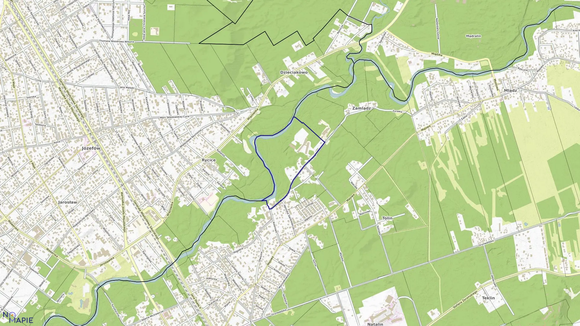 Mapa obrębu 122 w mieście Otwock