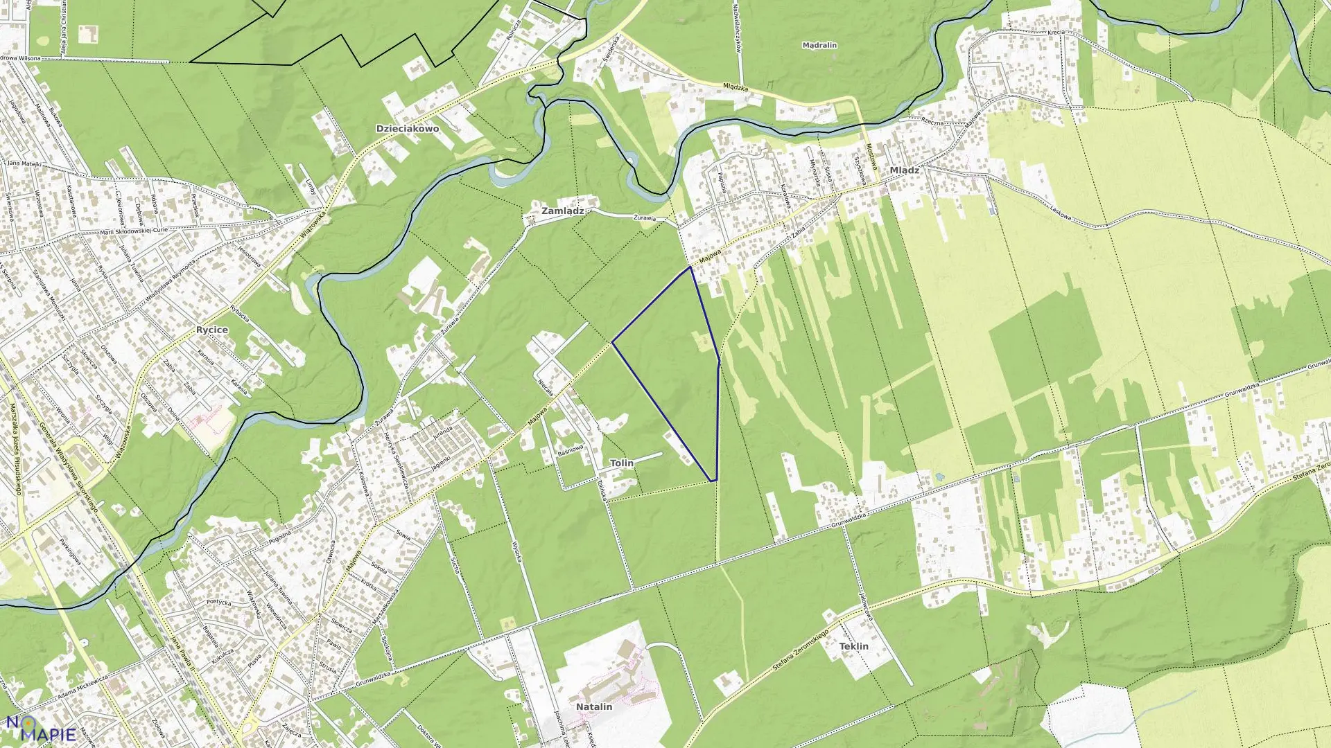 Mapa obrębu 128 w mieście Otwock