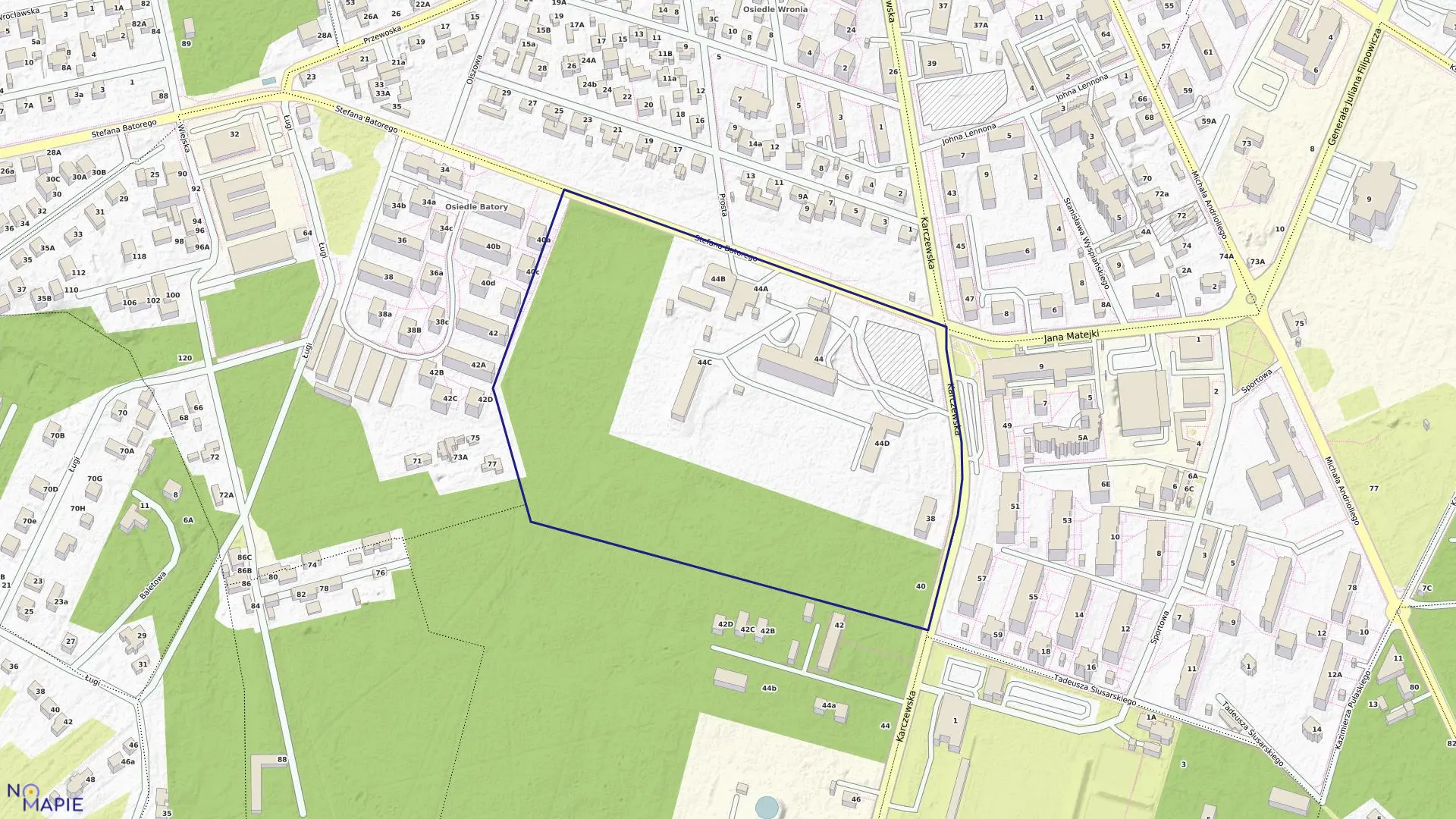 Mapa obrębu 135 w mieście Otwock