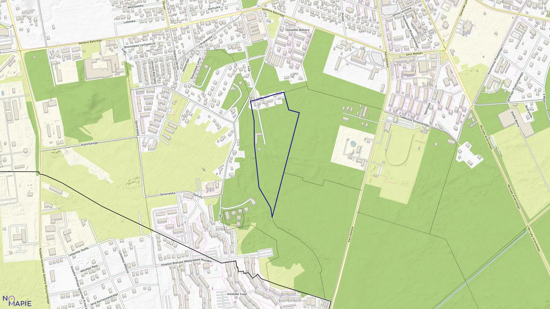 Mapa obrębu 136 w mieście Otwock