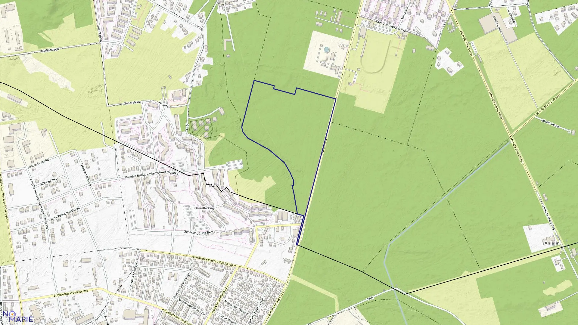 Mapa obrębu 138 w mieście Otwock