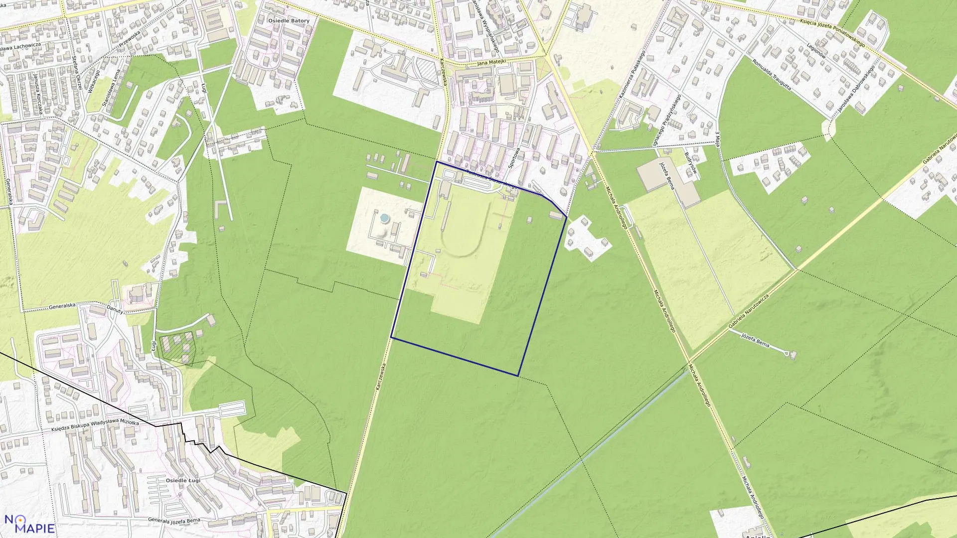 Mapa obrębu 140 w mieście Otwock