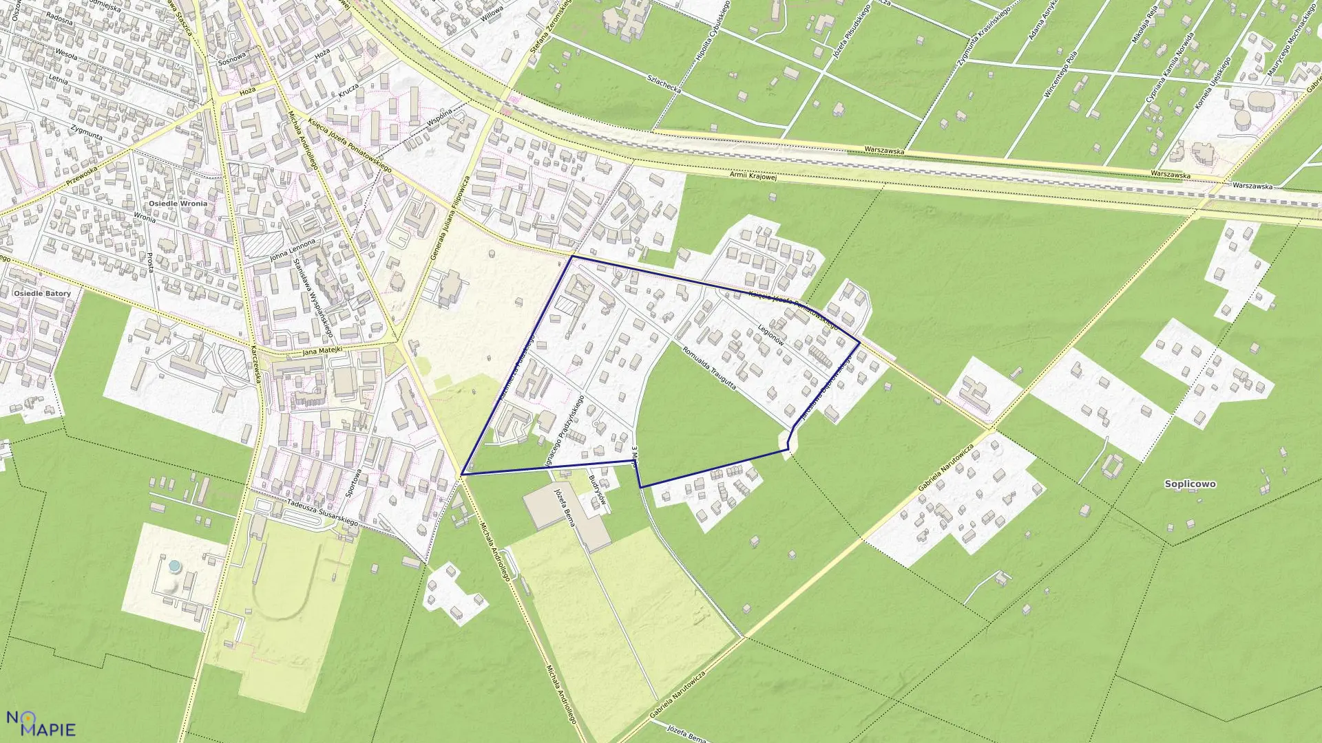 Mapa obrębu 143 w mieście Otwock