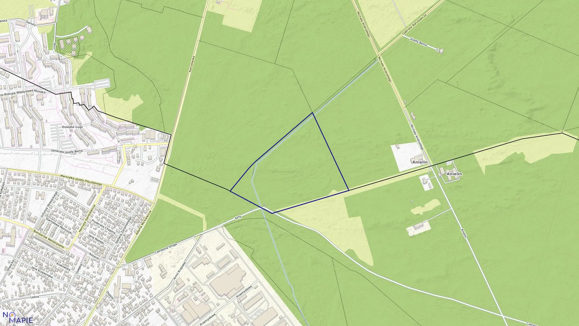 Mapa obrębu 146 w mieście Otwock