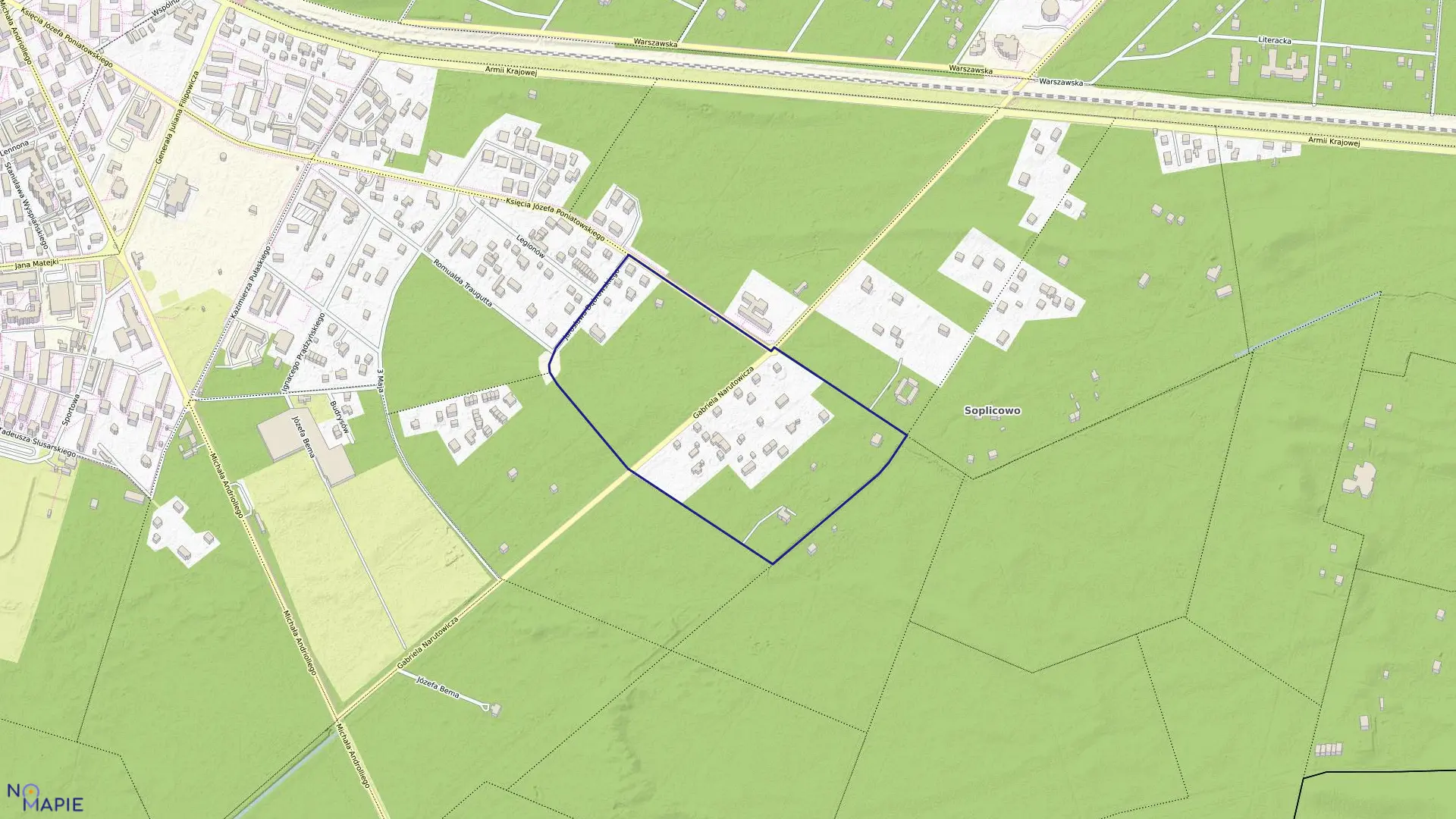 Mapa obrębu 148 w mieście Otwock