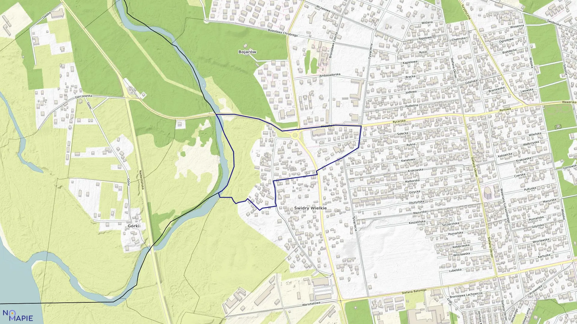 Mapa obrębu 15 w mieście Otwock