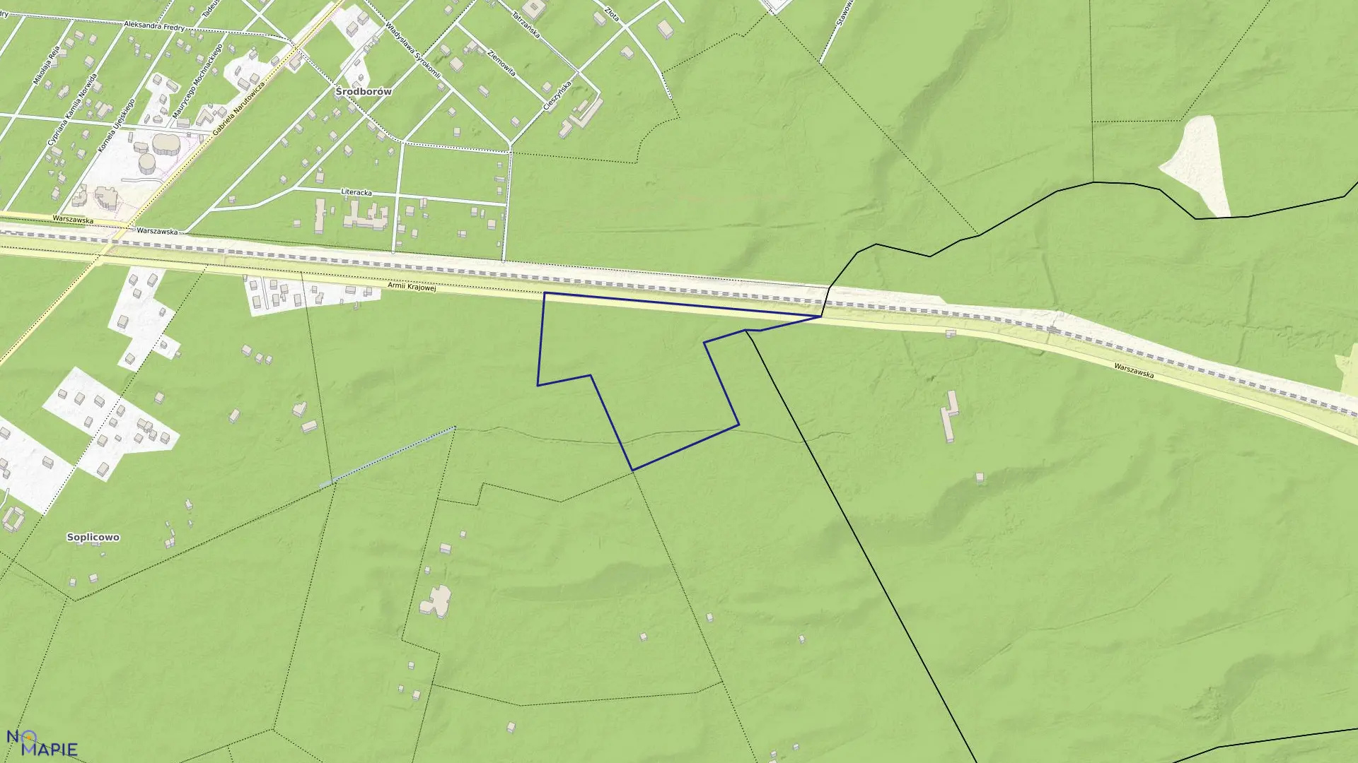 Mapa obrębu 163 w mieście Otwock