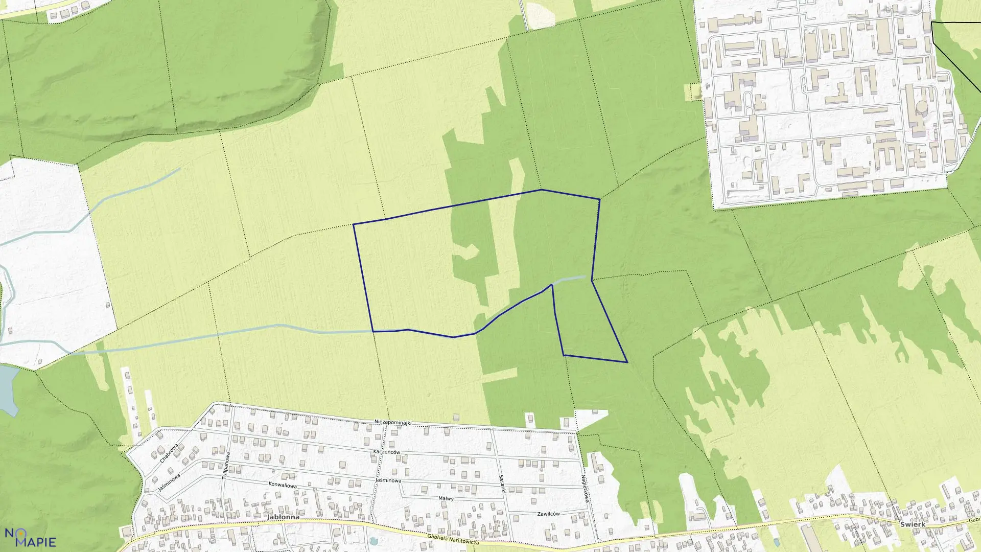 Mapa obrębu 171 w mieście Otwock