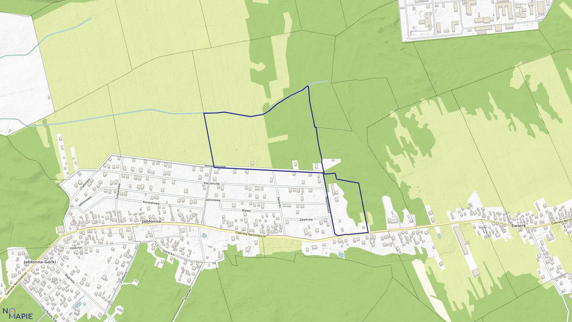 Mapa obrębu 172 w mieście Otwock