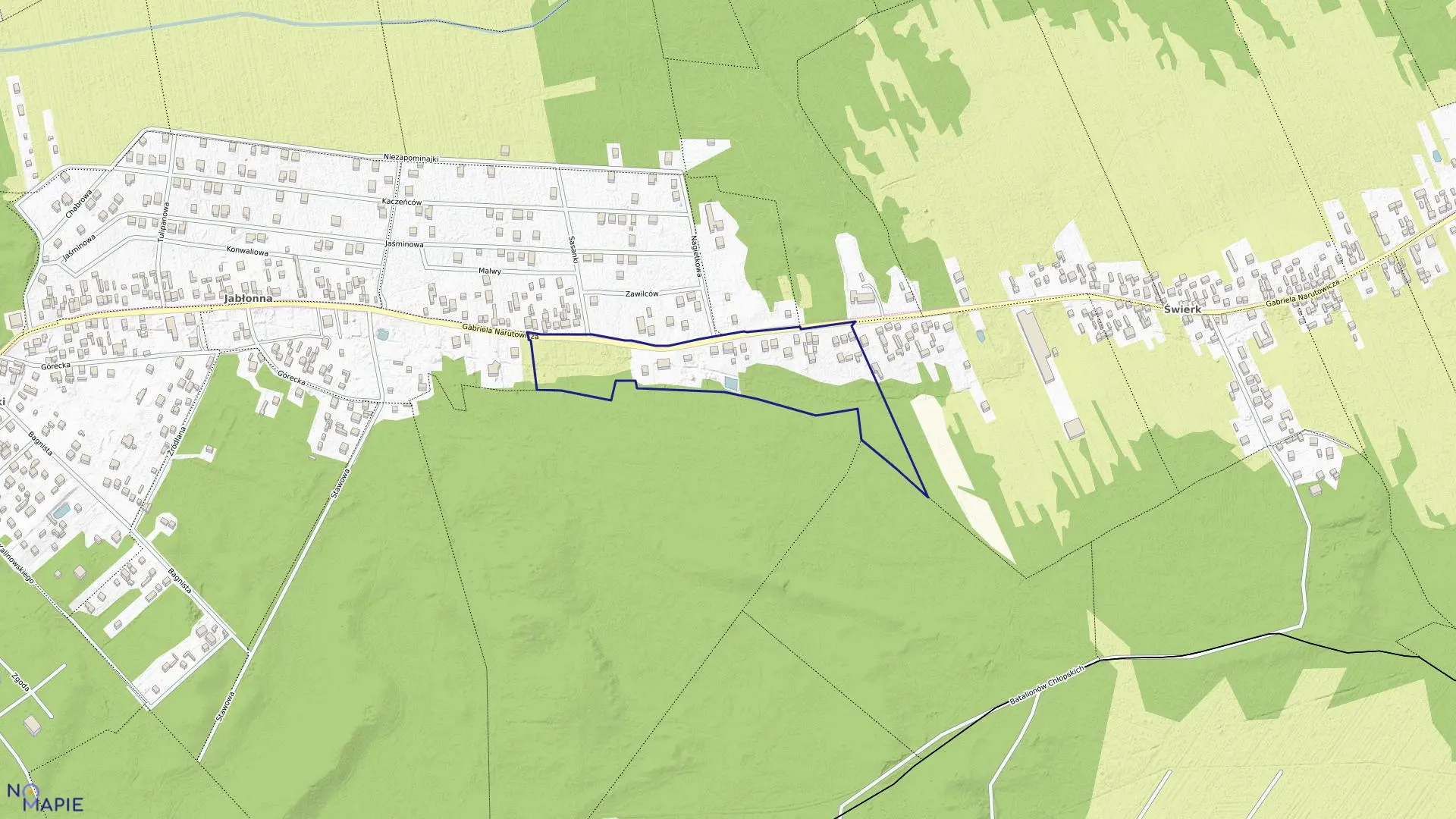 Mapa obrębu 176 w mieście Otwock