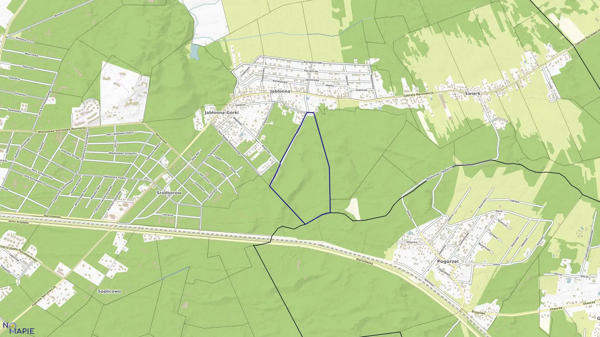 Mapa obrębu 177 w mieście Otwock