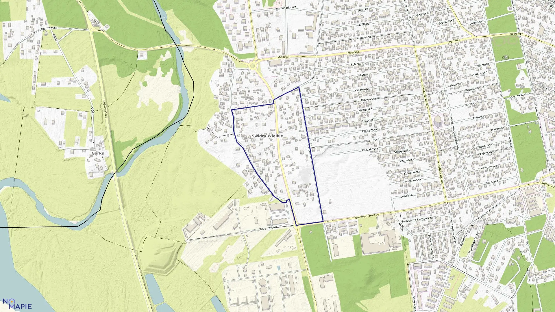 Mapa obrębu 18 w mieście Otwock