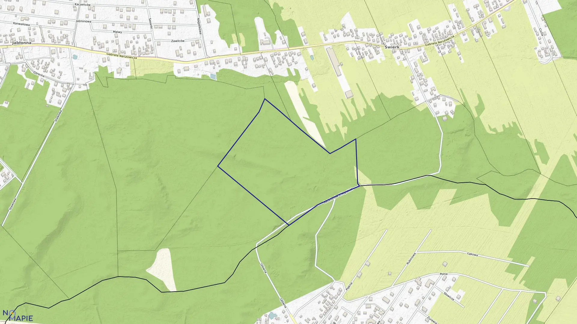 Mapa obrębu 180 w mieście Otwock