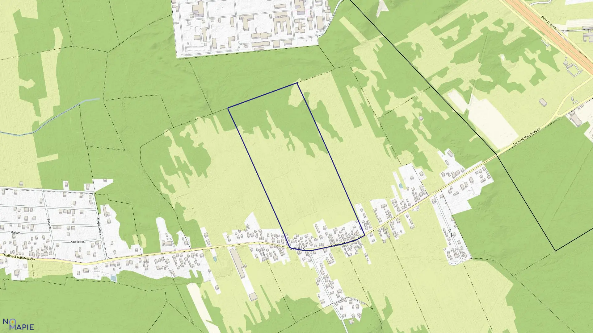 Mapa obrębu 186 w mieście Otwock