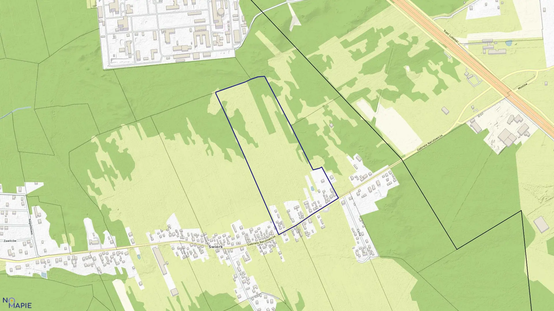 Mapa obrębu 187 w mieście Otwock