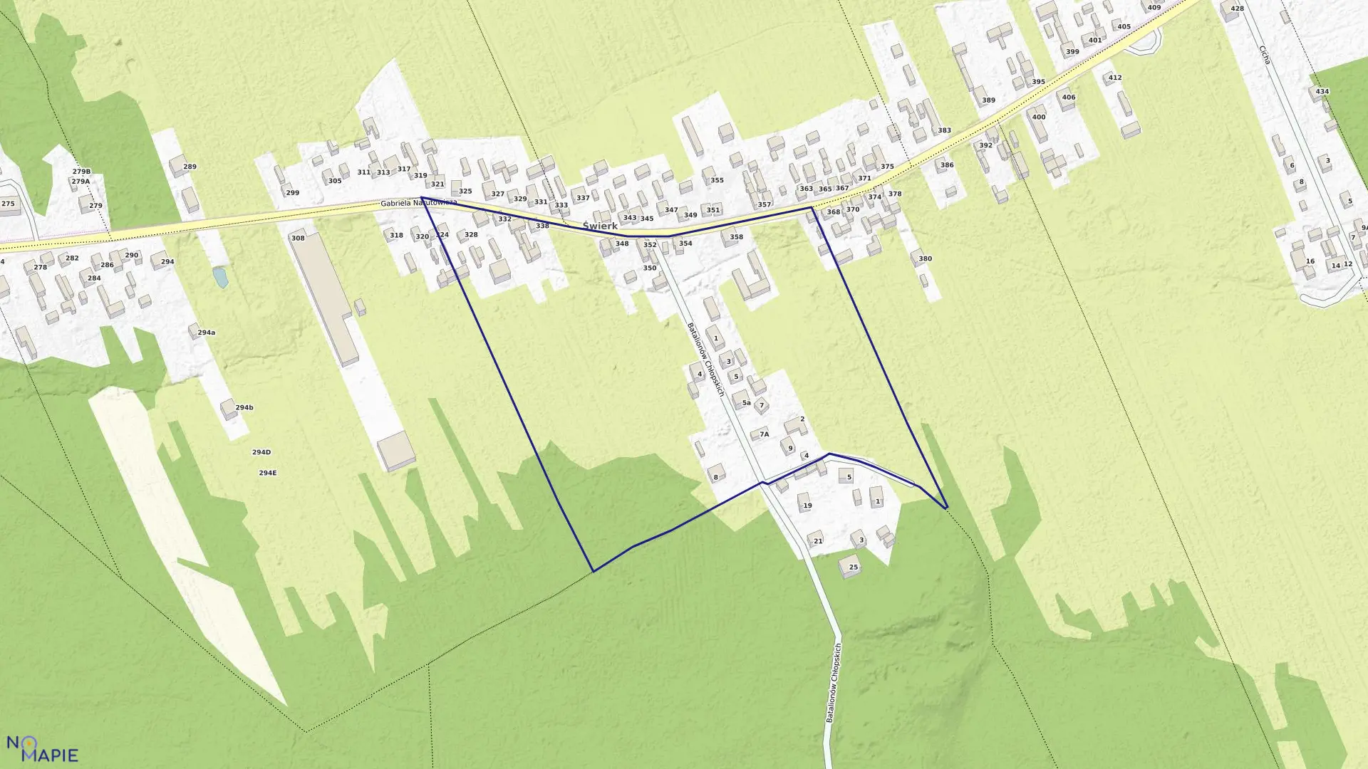 Mapa obrębu 190 w mieście Otwock