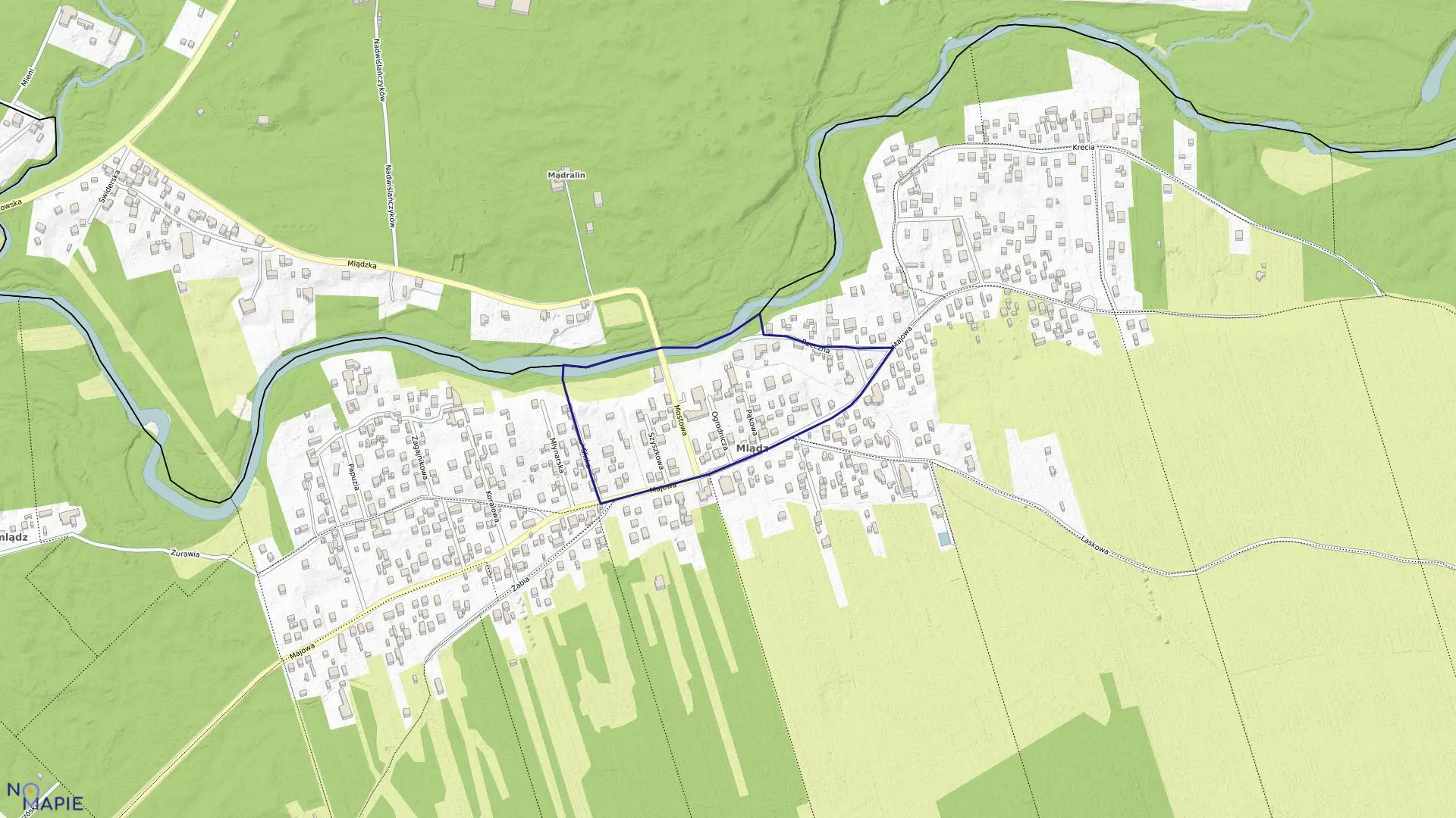 Mapa obrębu 203 w mieście Otwock