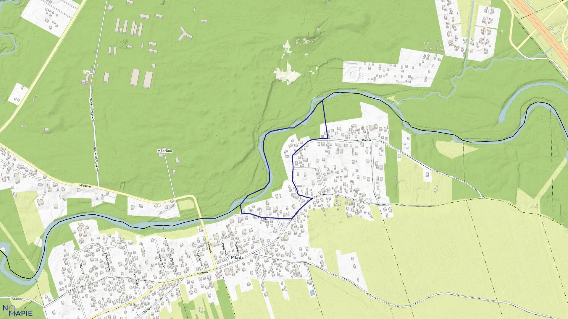 Mapa obrębu 204 w mieście Otwock