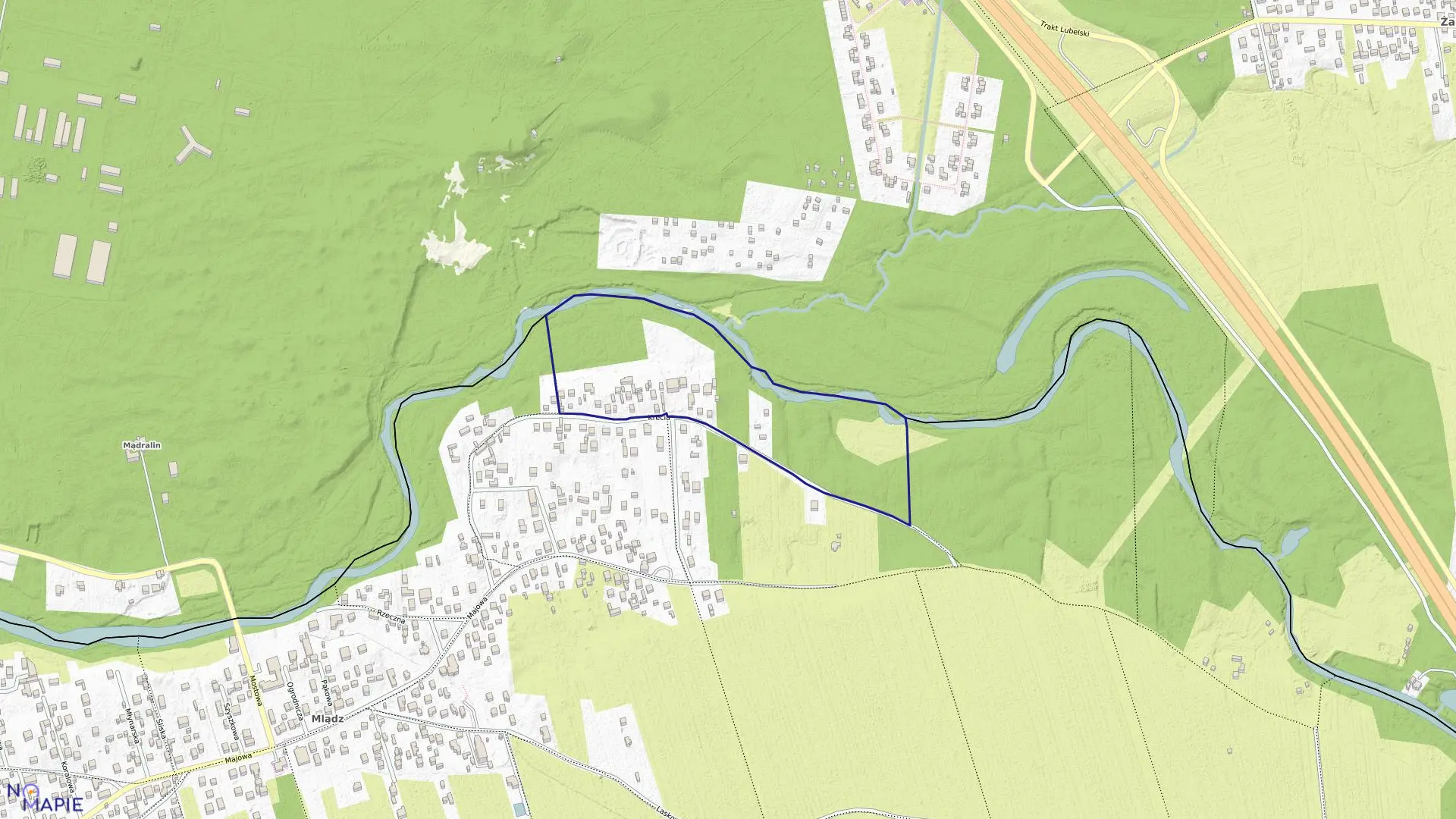 Mapa obrębu 205 w mieście Otwock