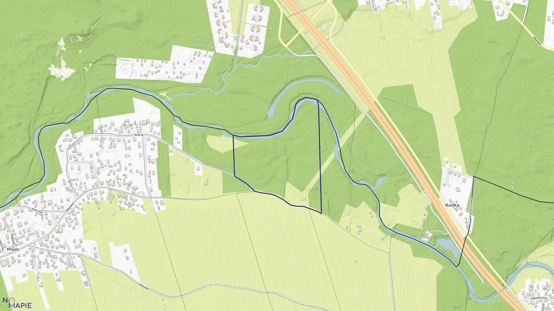 Mapa obrębu 208 w mieście Otwock