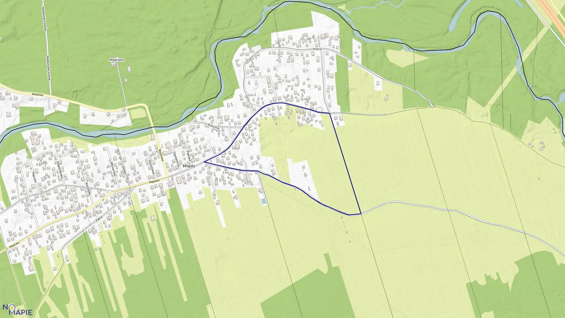 Mapa obrębu 214 w mieście Otwock