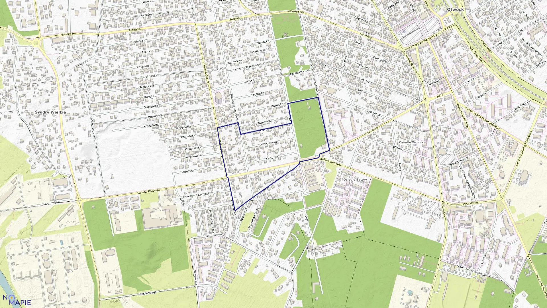 Mapa obrębu 22 w mieście Otwock