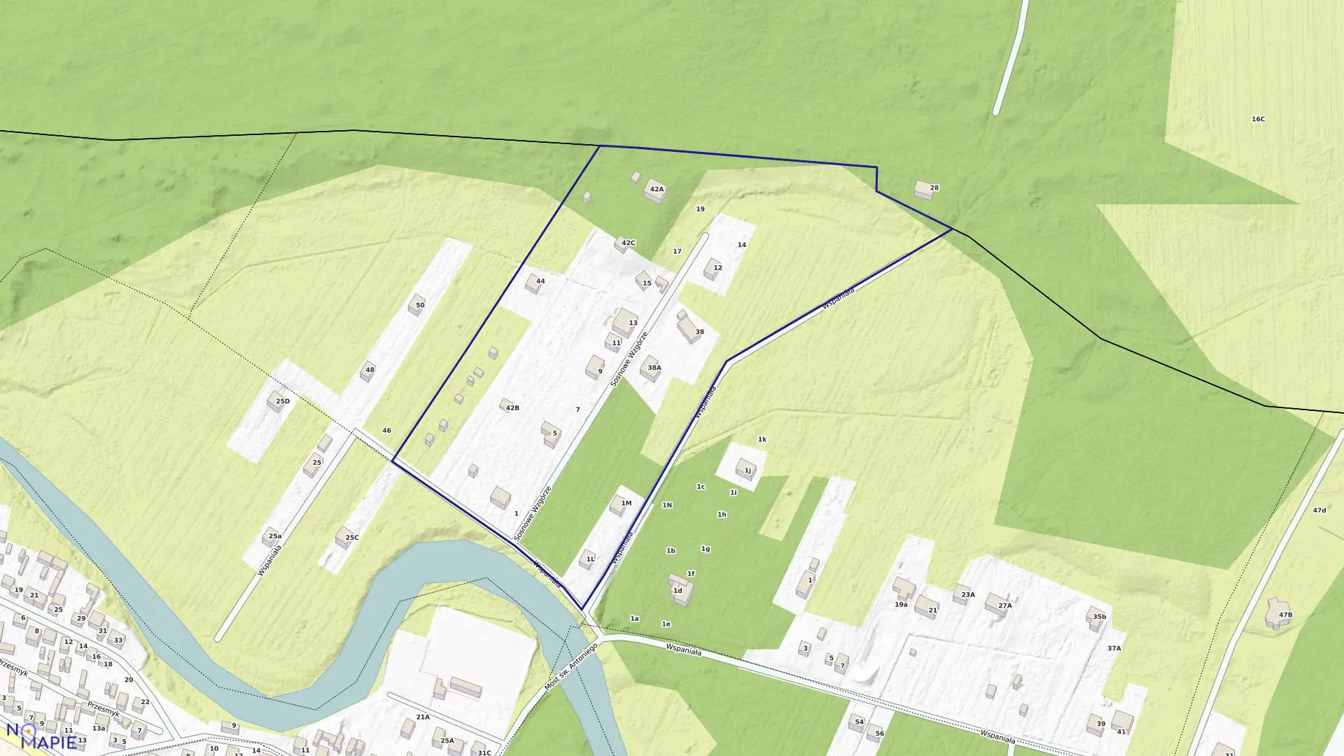 Mapa obrębu 224 w mieście Otwock