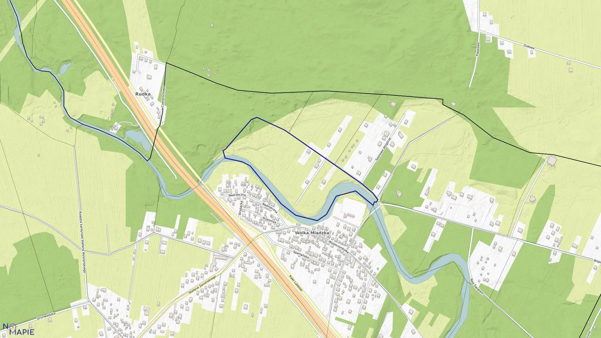 Mapa obrębu 225 w mieście Otwock