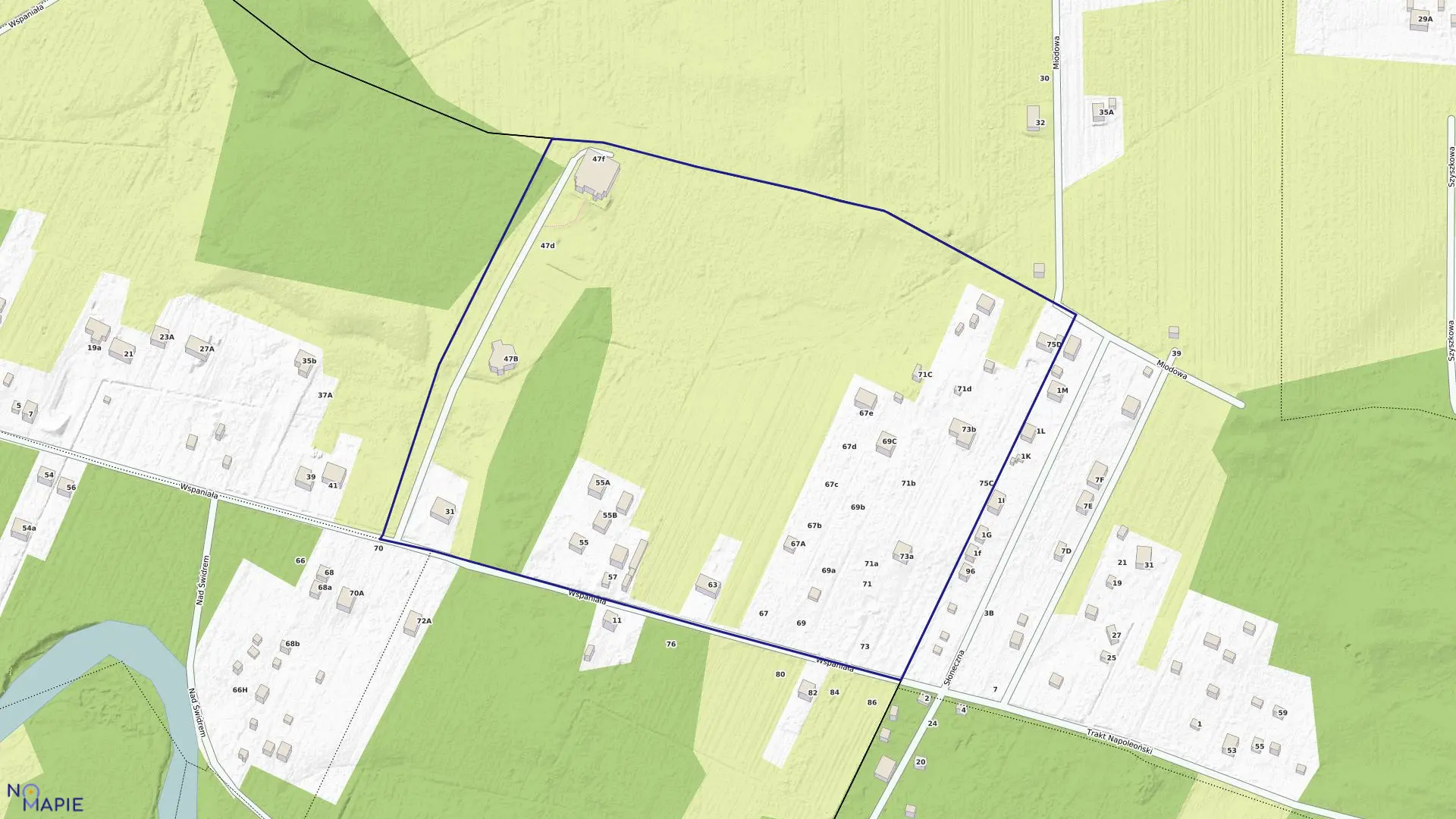 Mapa obrębu 227 w mieście Otwock