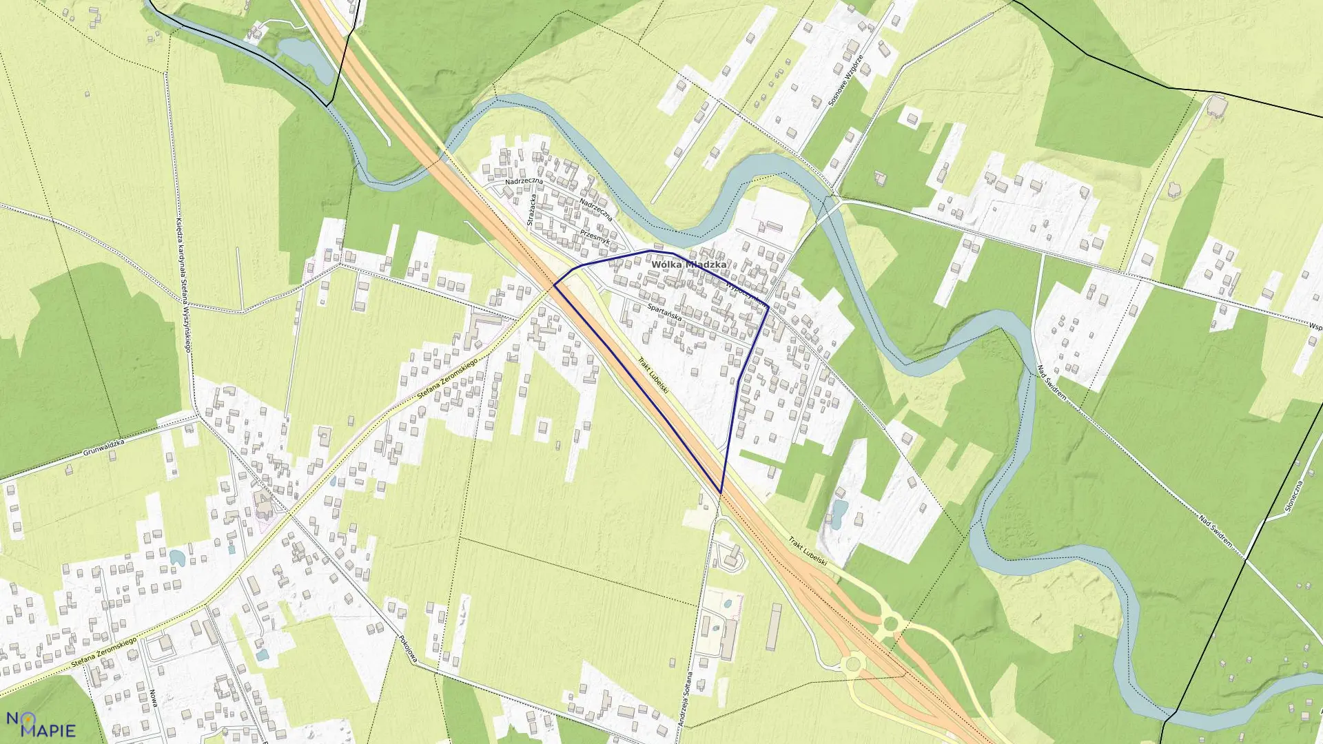 Mapa obrębu 232 w mieście Otwock