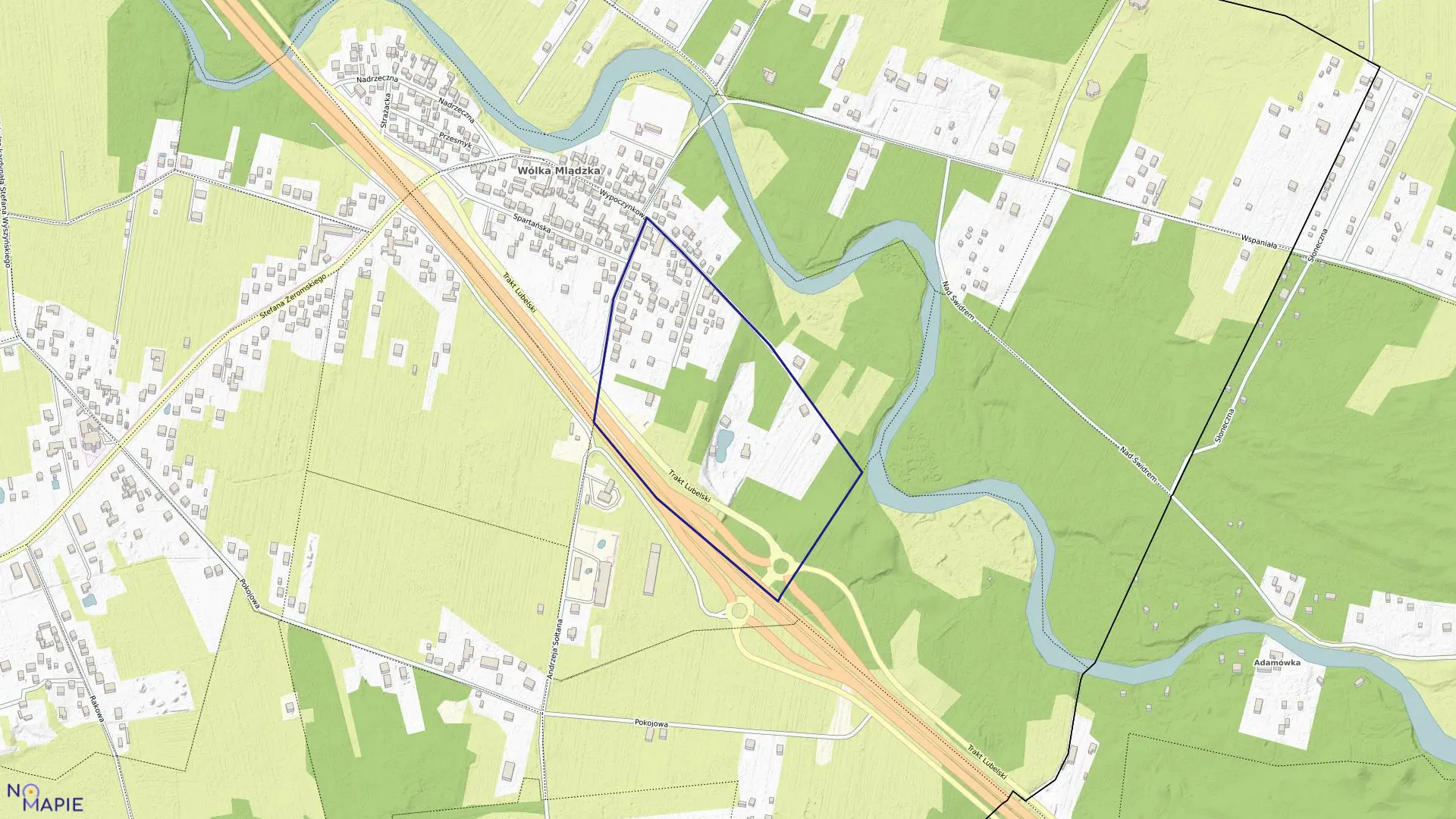 Mapa obrębu 234 w mieście Otwock