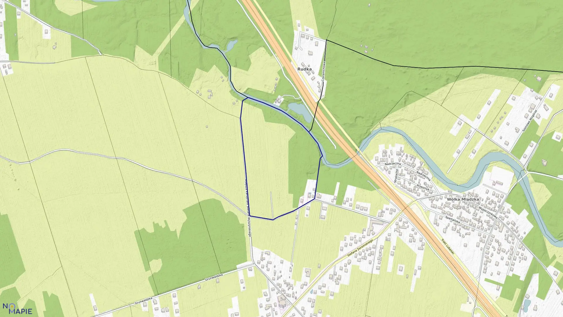 Mapa obrębu 240 w mieście Otwock