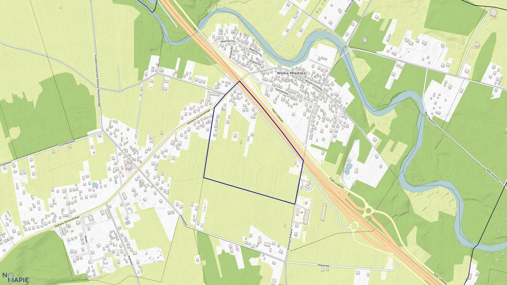 Mapa obrębu 246 w mieście Otwock