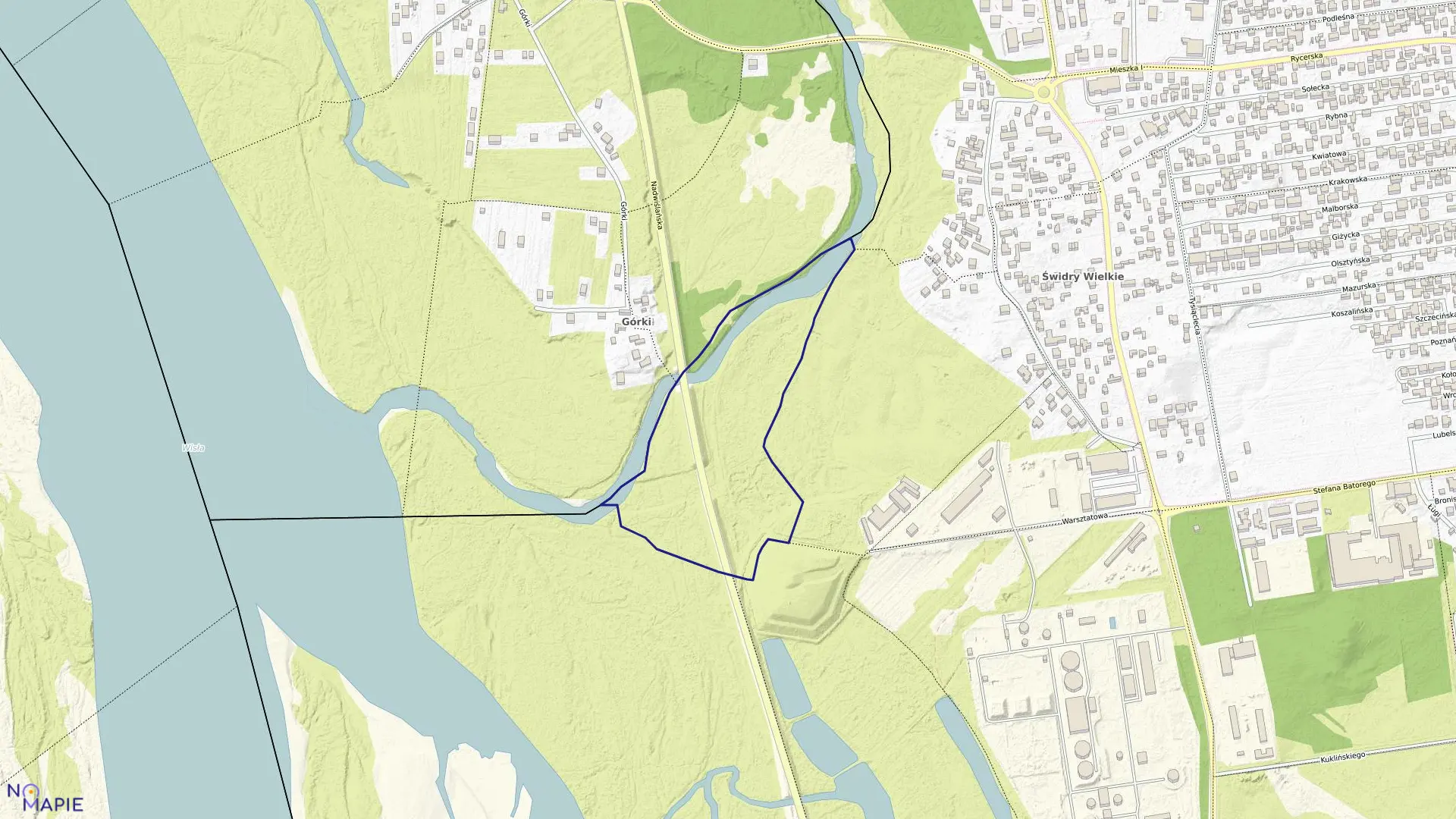 Mapa obrębu 25 w mieście Otwock