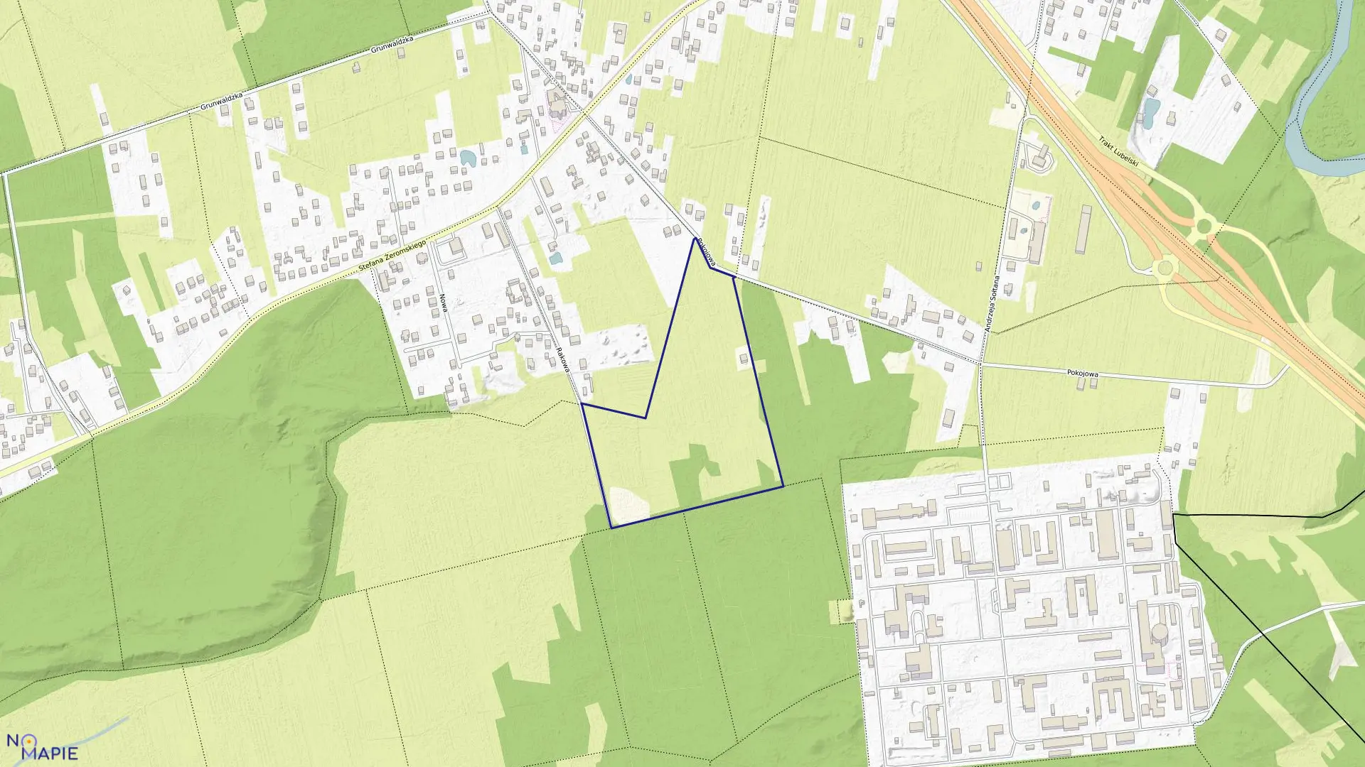 Mapa obrębu 251 w mieście Otwock