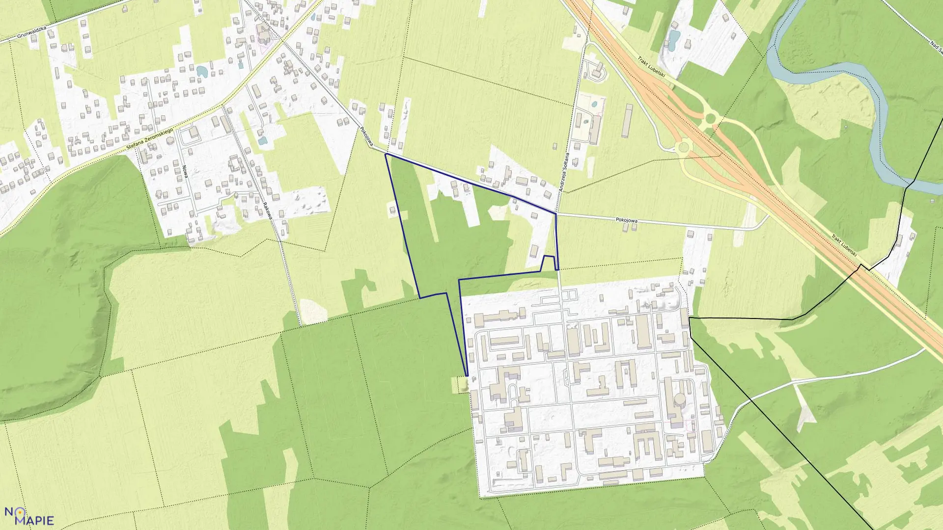 Mapa obrębu 252 w mieście Otwock