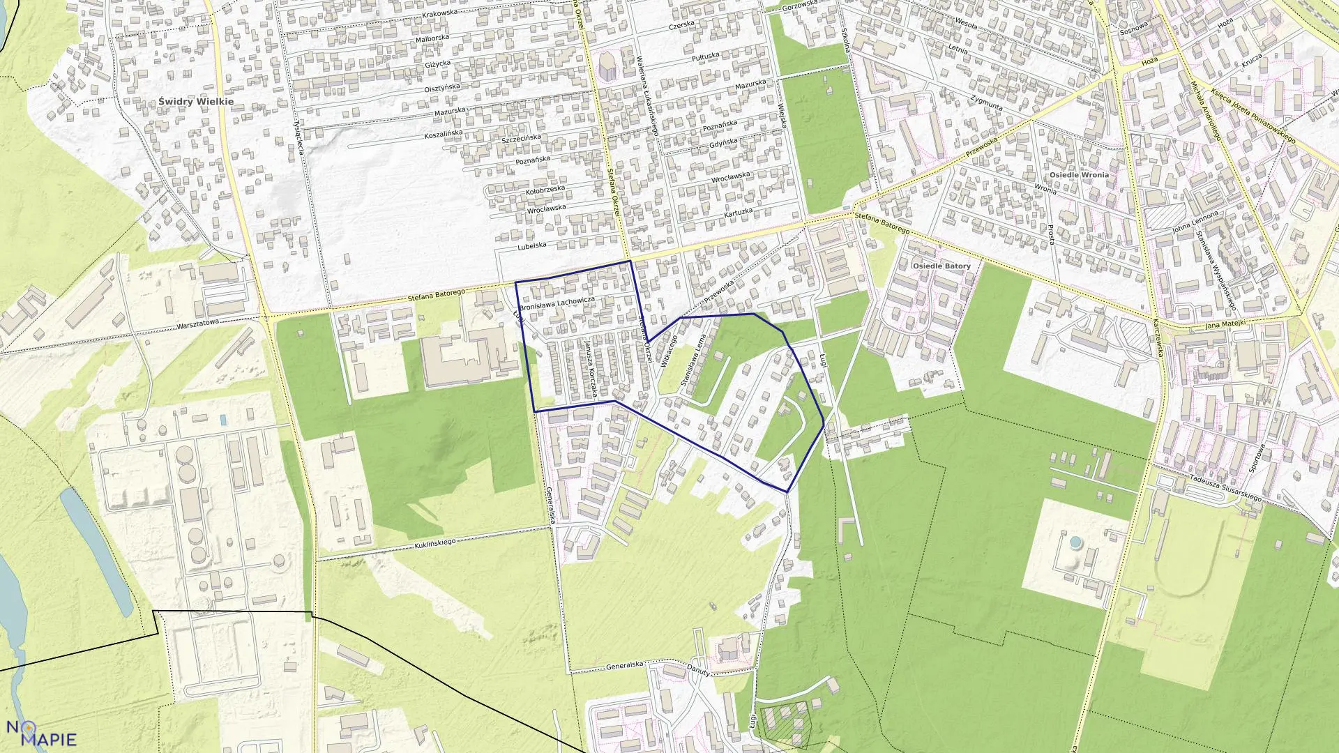 Mapa obrębu 28 w mieście Otwock