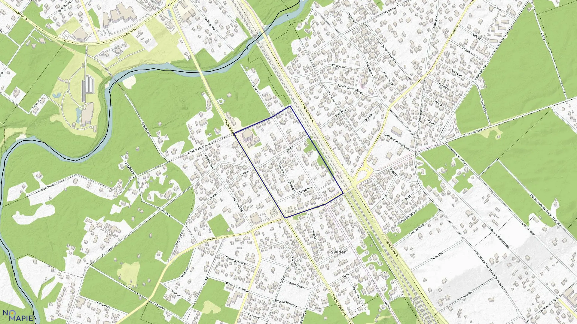 Mapa obrębu 4 w mieście Otwock