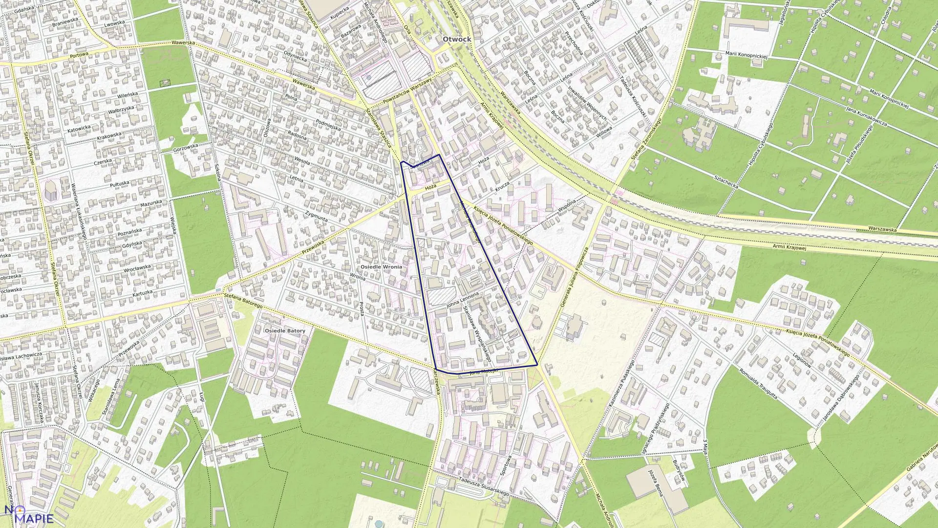 Mapa obrębu 49 w mieście Otwock