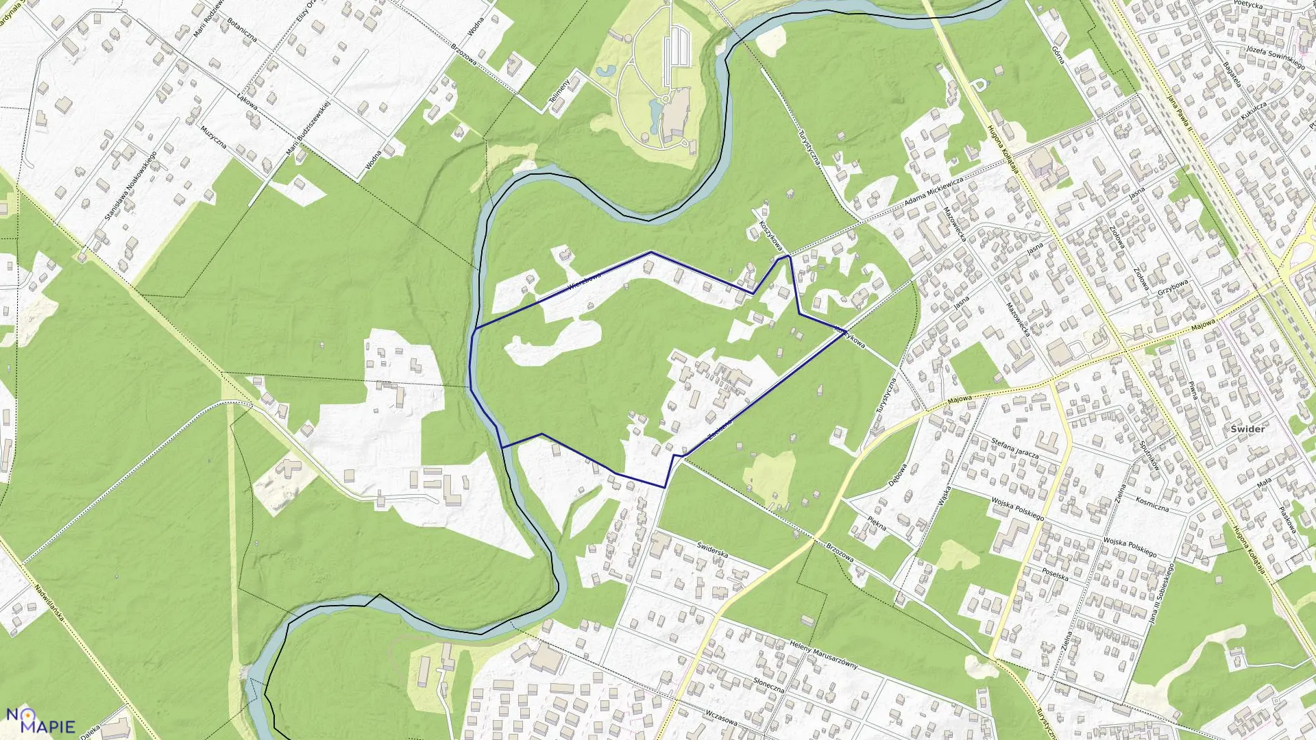 Mapa obrębu 5 w mieście Otwock