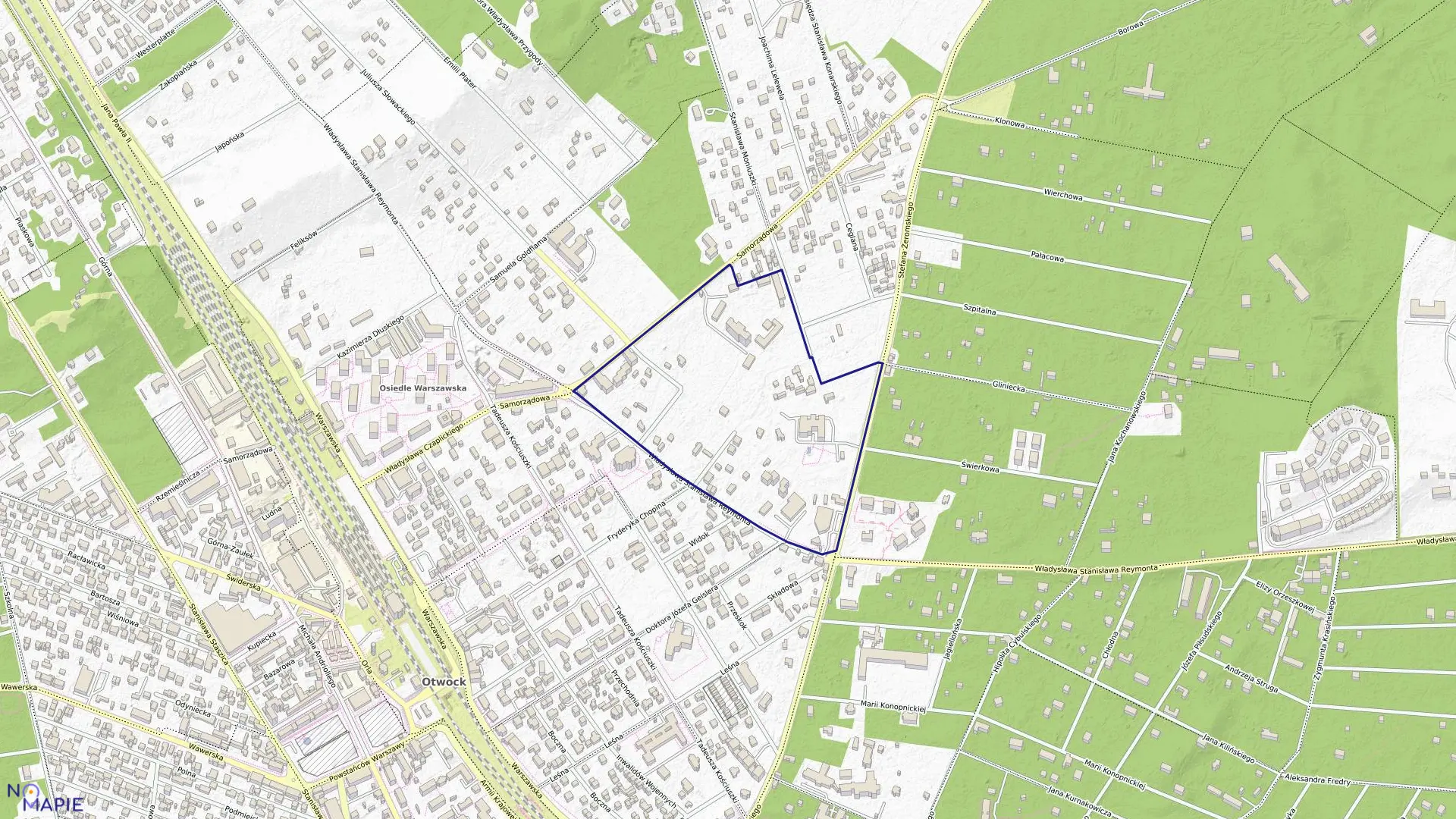 Mapa obrębu 51 w mieście Otwock