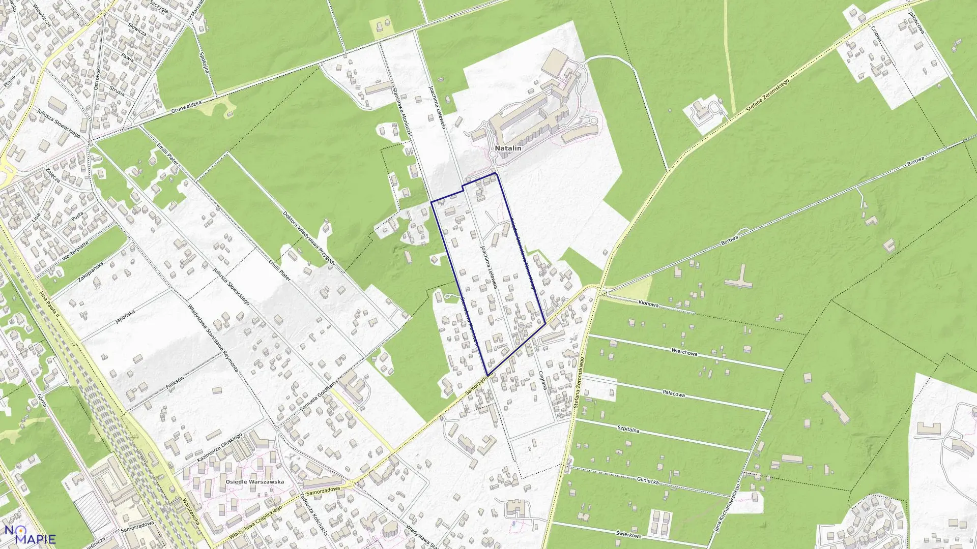 Mapa obrębu 55 w mieście Otwock