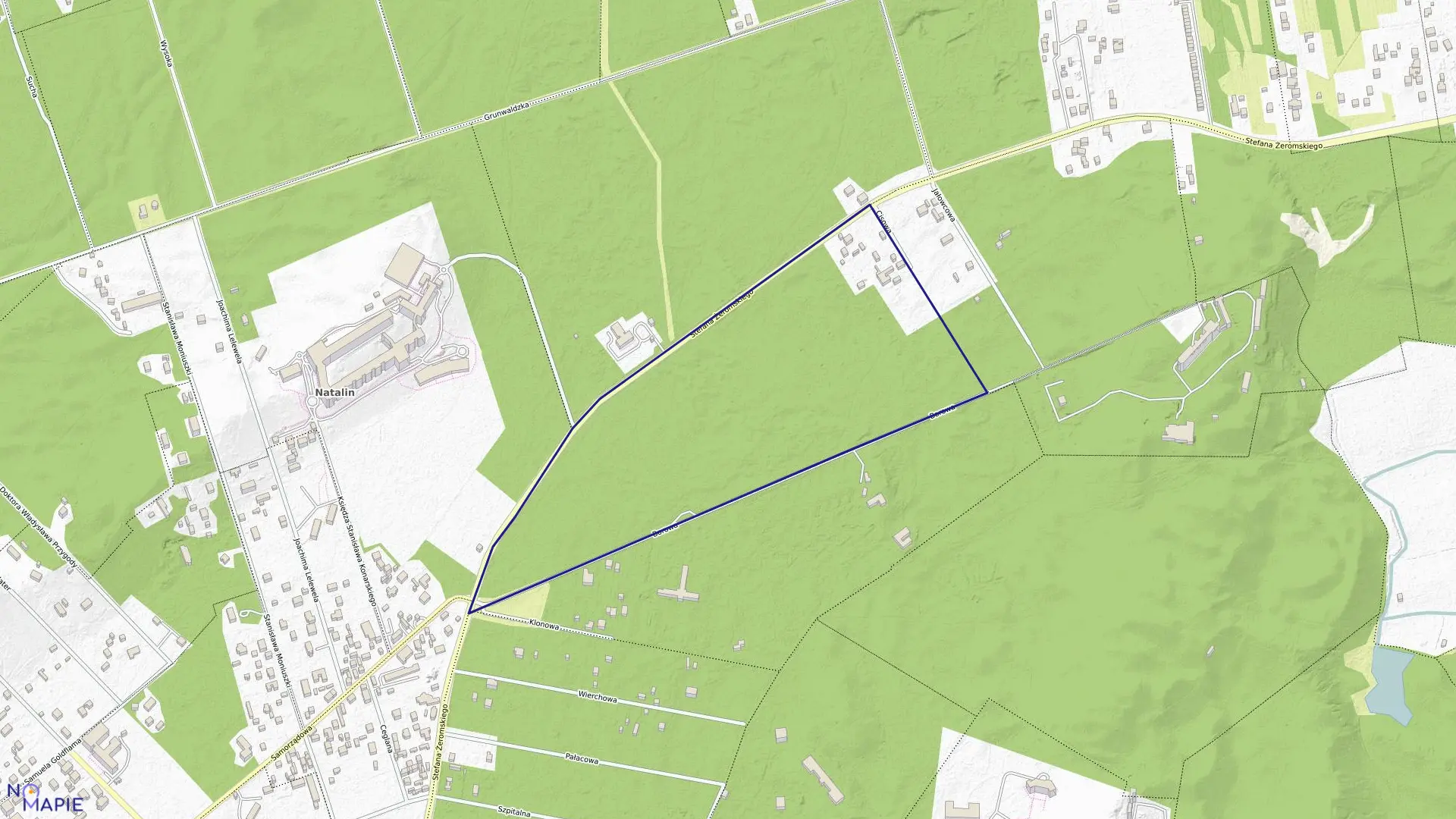 Mapa obrębu 59 w mieście Otwock