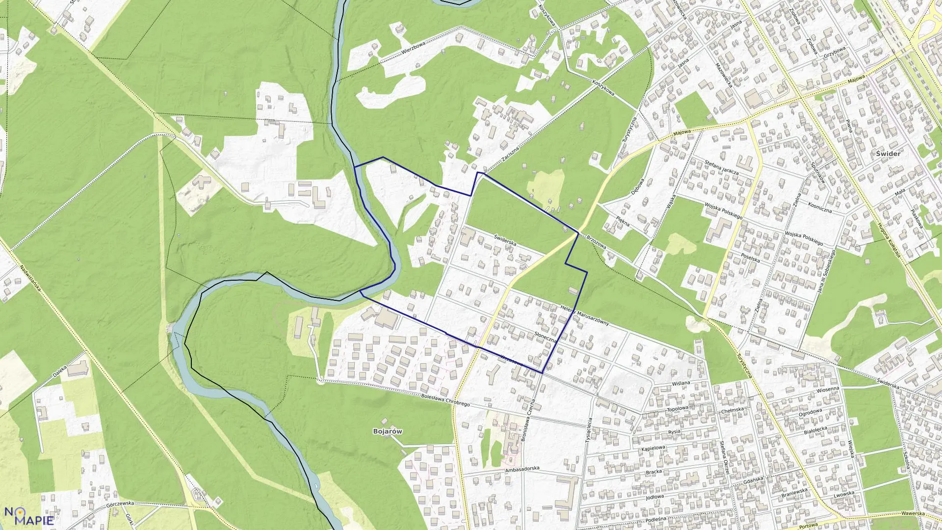 Mapa obrębu 6 w mieście Otwock