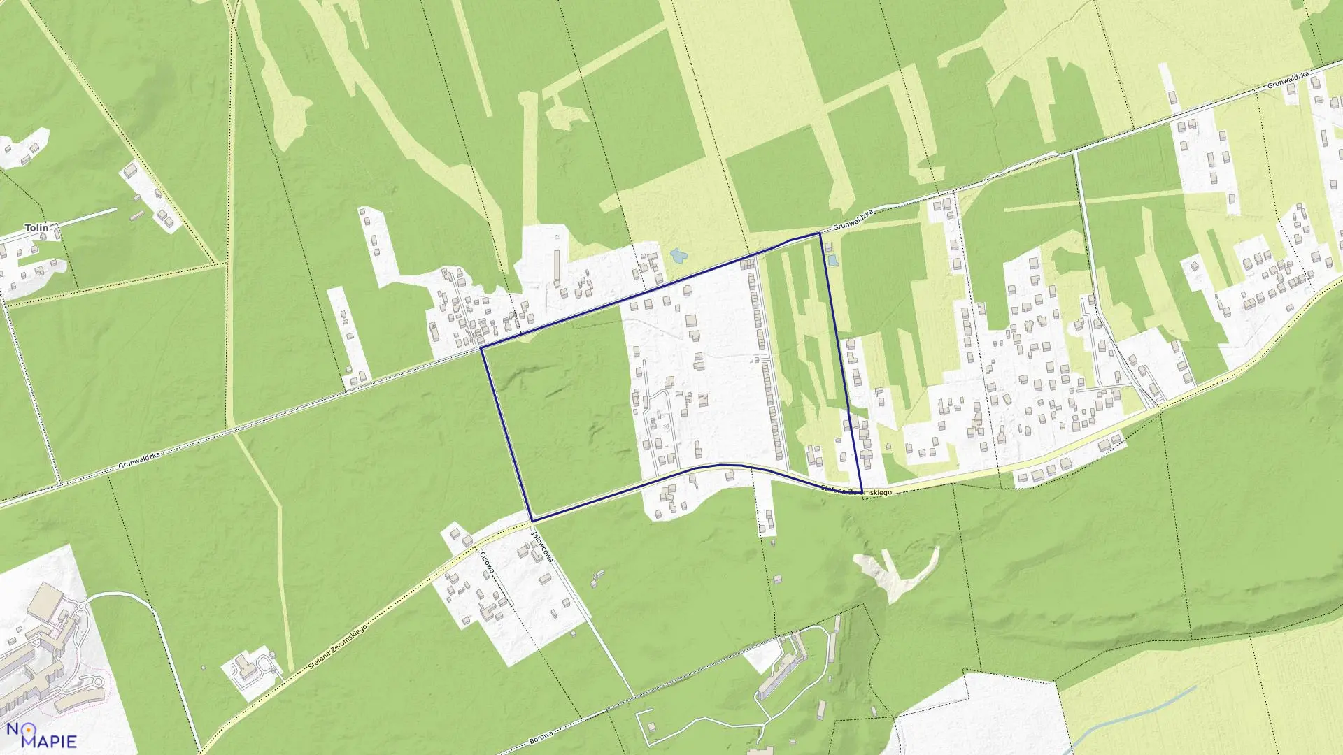 Mapa obrębu 61 w mieście Otwock